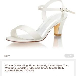 Ivory Satin High Heel Open Toe Wedding Sandals